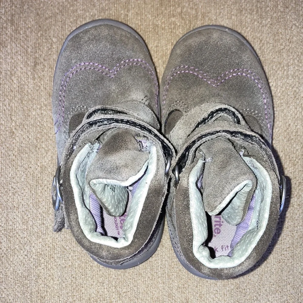 STRIDE RITE Gisella Suede Baby Boots Size 4.5